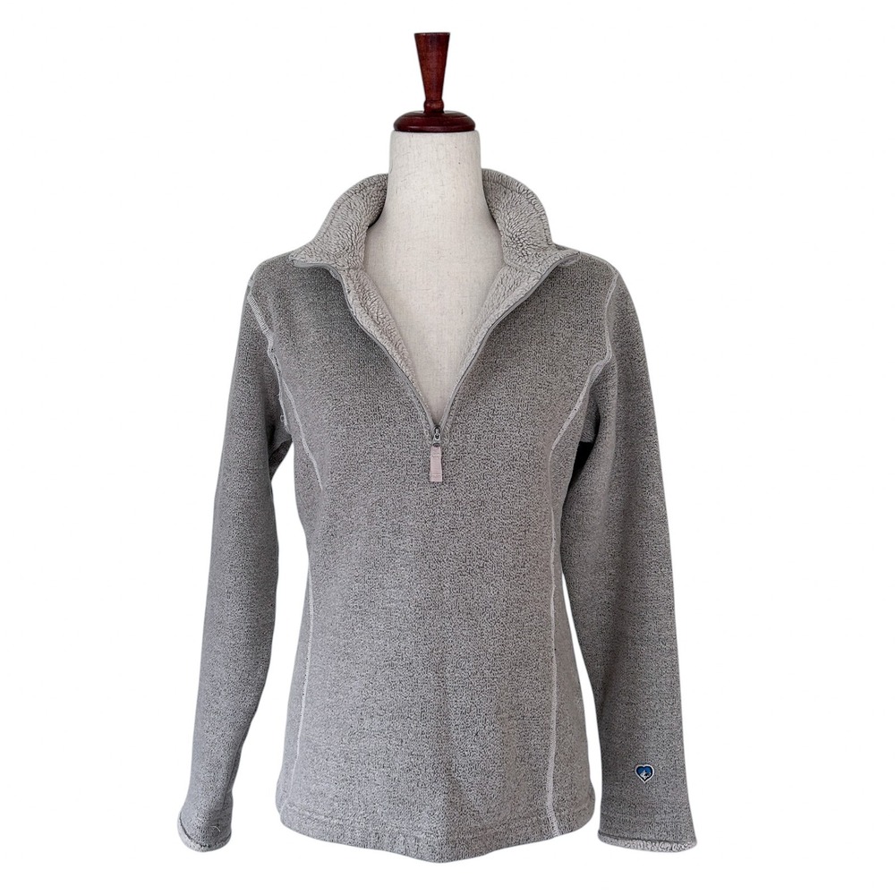 Kuhl Women's Fleece Medium Gray Alfpaca Quarter Zip Sweater Pullover Gorpcore